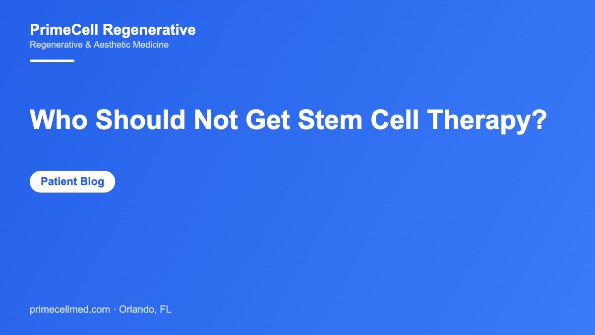 Who Should Not Get Stem Cell Therapy?